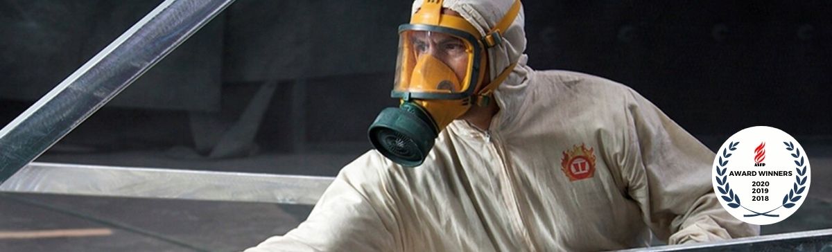 R Lewis employee paint spraying